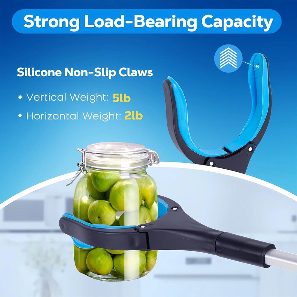Multi functional folding garbage clip, thickened aluminum alloy long handle picker, household outdoor household garbage clip.