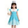 RRosalina Dress Girls Children Halloween Costume Game Role Play Princess Dress Short Sleeve with Crown and Magic Wand 