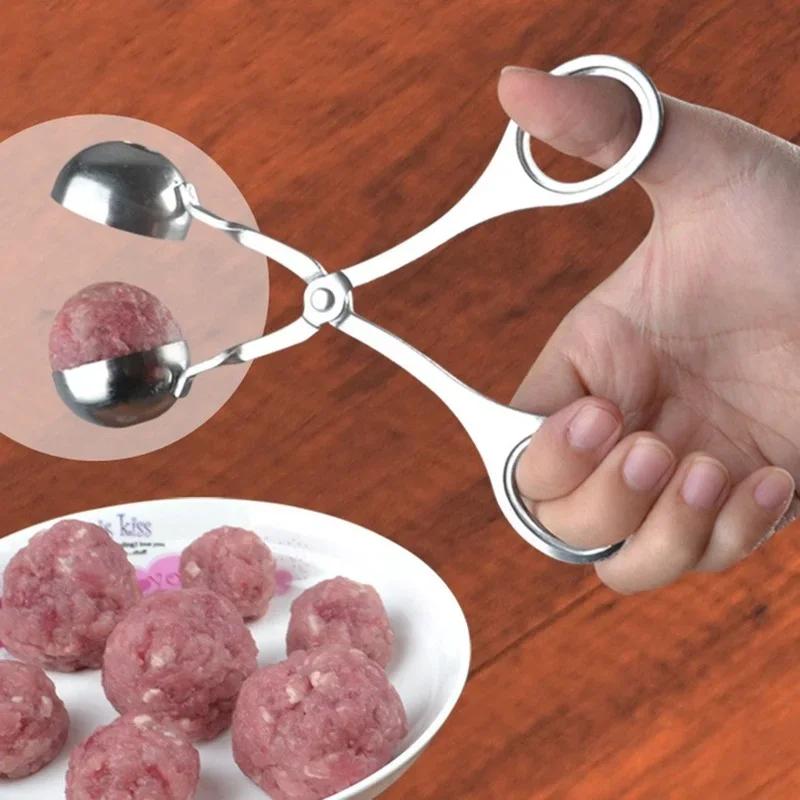 Kitchen Accessories Gadgets Meatball, Fish Ball, Rice Ball Making Mold Form Tool for Cuisine, Stainless Steel Clip