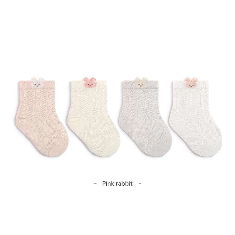 4 Pairs Newborn Baby Socks Light Thin Baby Girl Socks Soft Cotton Baby Boy Socks For Newborns