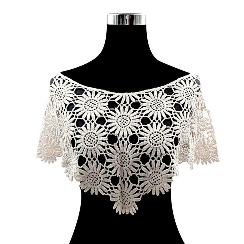 Tulle Lace False Crochet Collar Creative Fake Collar Lace Shawl Poncho  Clothes Decoration