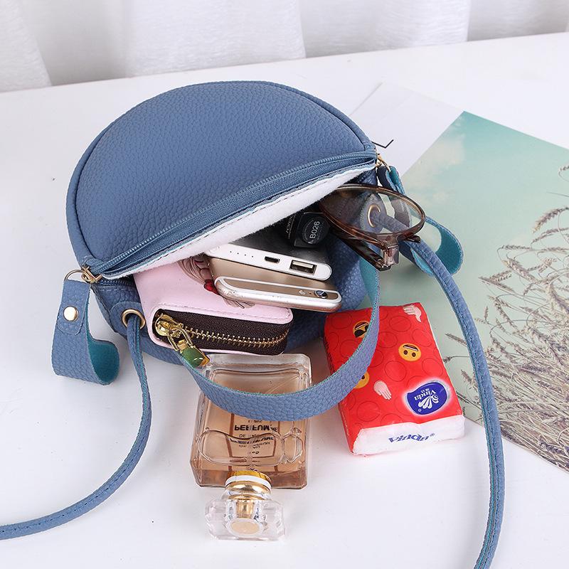 Spring Women's Cute Small Round Crossbody Handbag & Makeup Bag