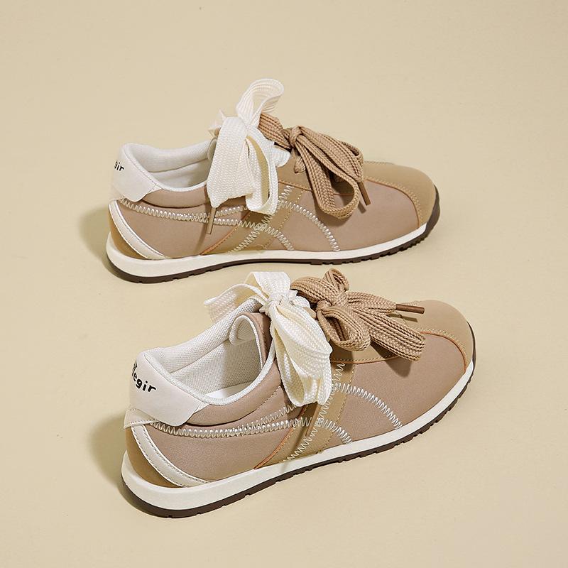 

2025 spring new thick-soled heightening sports shoes ins student versatile casual niche retro little white shoes board shoes 40 хаки