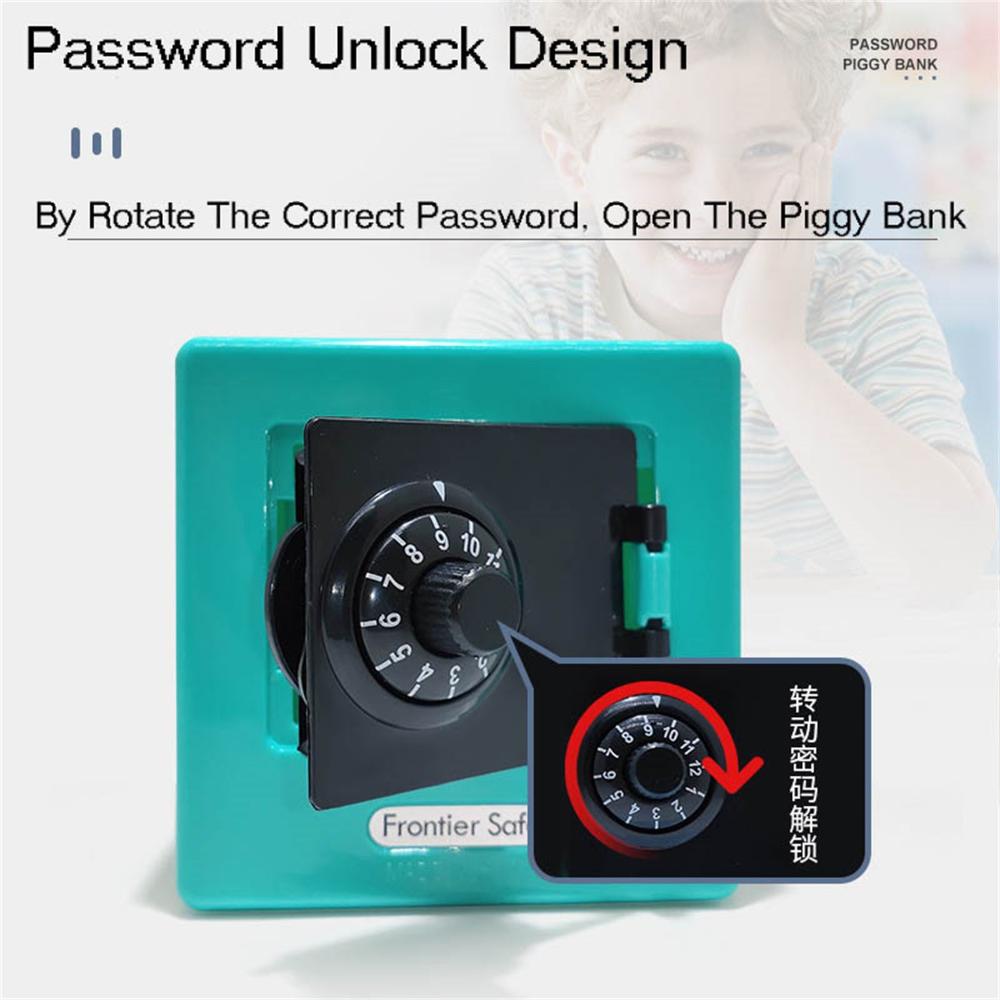 Childrens Piggy Bank Mini Money Boxes Combination Lock Coin Saving Banknote Cash Piggy Deposit Safe Box Storage Case Gift