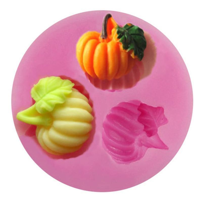 3D Pumpkin Fondant Molds Silicone Cake Mold Moulds SugarCraft Chocolate Moulds Bakeware Fimo Tools