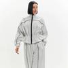 Casual Women's Suit Features Waist Folded Pleated Color Matching Long-sleeved Coat Trousers Two-piece Set