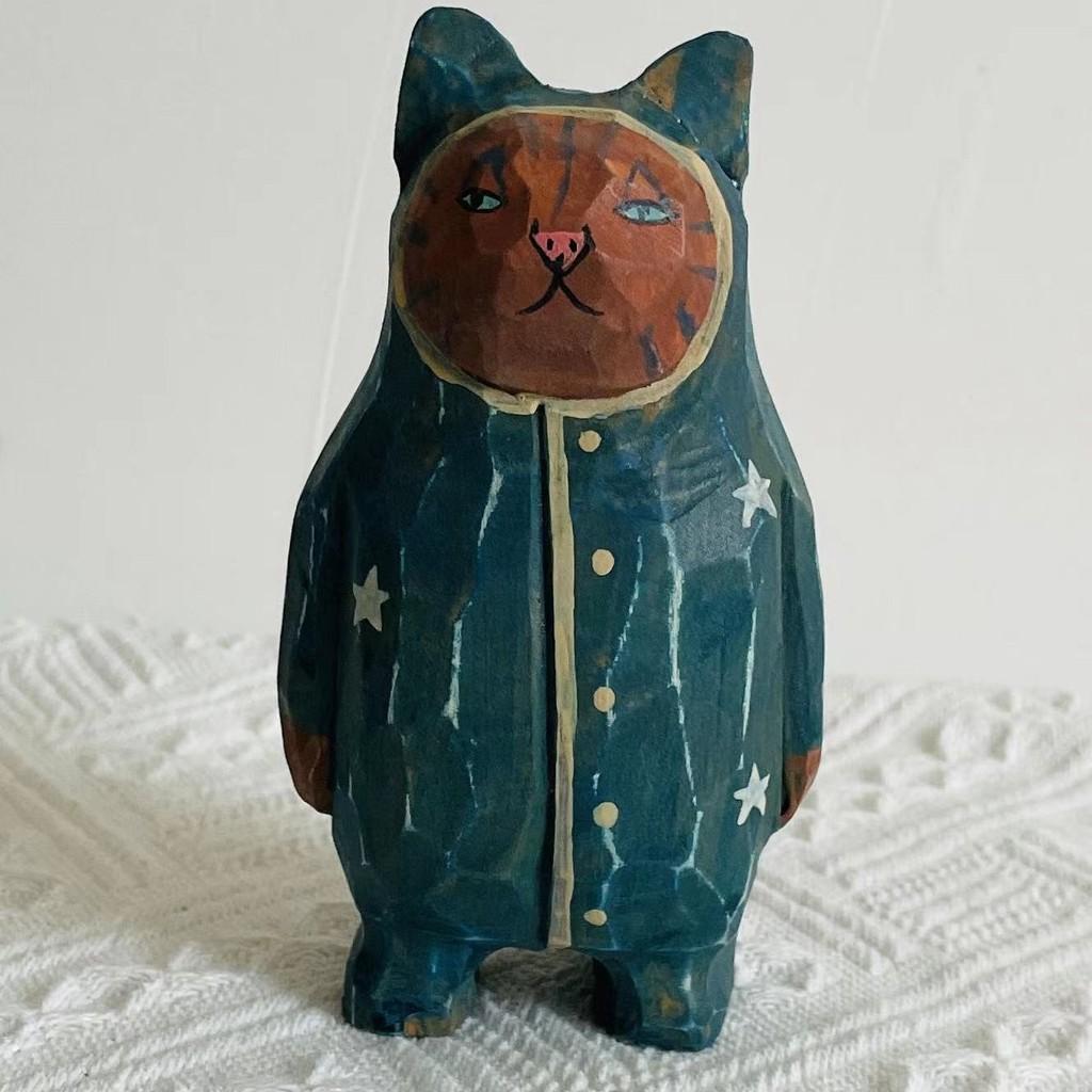 

Wooden Cat Figurine Modern Minimalist Office Desk Decor Gift For Home And Work Style E