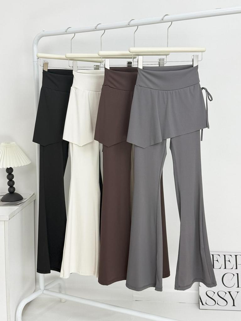 Chegada Nova de Outono para Mulheres: Calça de Yoga Duas Peças Merade com Esquema de Cores, Modeladora e Anti-Exposição Micro-Flare Roupa Esportiva.