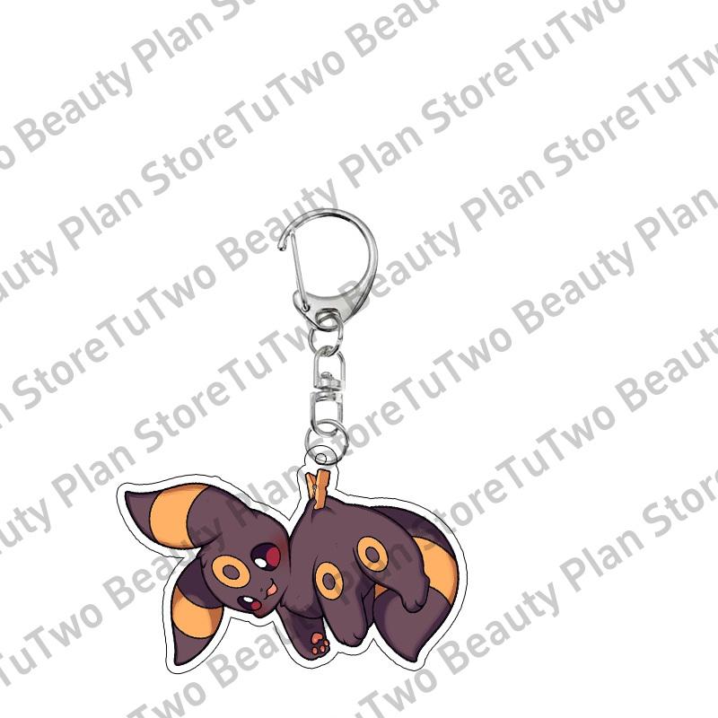 Creative Classics Eevee Anime Acrylic Keychain Pendant Decor Cartoon Umbreon Eevee Espeon Glaceon Jolteon Bag Key Ring Charm