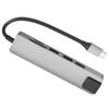 6 in 1 Erweiterter externer HUB USB 3.0 HDMI RJ45 Display Mutiport Adapter Rollenmaschinenlinie Typc Grau