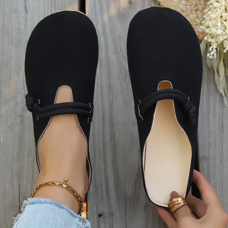 Retro Comfort Closed‑Toe Women's Mules for Outdoor Wear, New Spring Korean‑Style Flat Lazy Loafer Slippers
