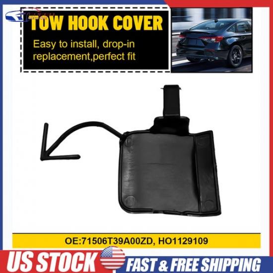 For -2024 Honda Civic EX Rear Bumper Tow Hook Cover Cap Black 71506T39A00ZD