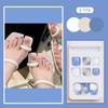 24Pcs Glossy Lake Blue Press On Toenails Full Coverage Artificial Acrylic Fake Toe Nails Removable Wearable Nail Art