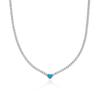 Essence Silver (W) Tennis Heart Necklace In Turkish Blue New Hl4N46400W9420
