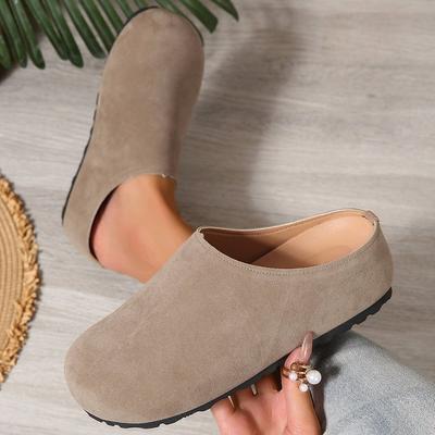 French Retro Bag Head Boken Shoes Women's Spring and Autumn New Soft Sole Casual Versatile Inner Height Increase Casual Half Slippers
