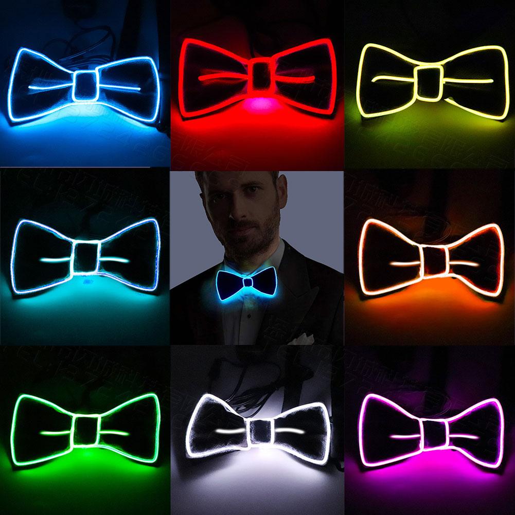 Glow In The Dark LED Bow Tie Luminous Flashing Necktie Wedding Christmas Birthday Party Decor Home Decoration Halloween Cosplay