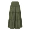 Women's Fashion  Pleated Floral Print Elastic Waist  Loose Splicing A Line Pocket Skirt