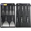 7PCS Carbon Steel Putty Knives Set Flex Drywall Knife Paint Scraper Kit 7 Sizes Soft Grip Handle Canvas Storage Bag Included