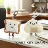 Kawaii Creative Plush Toast Bread Keychain Cute Cartoon Plush Bread Keyring Pendant Backpack Decoration Accessories Gifts