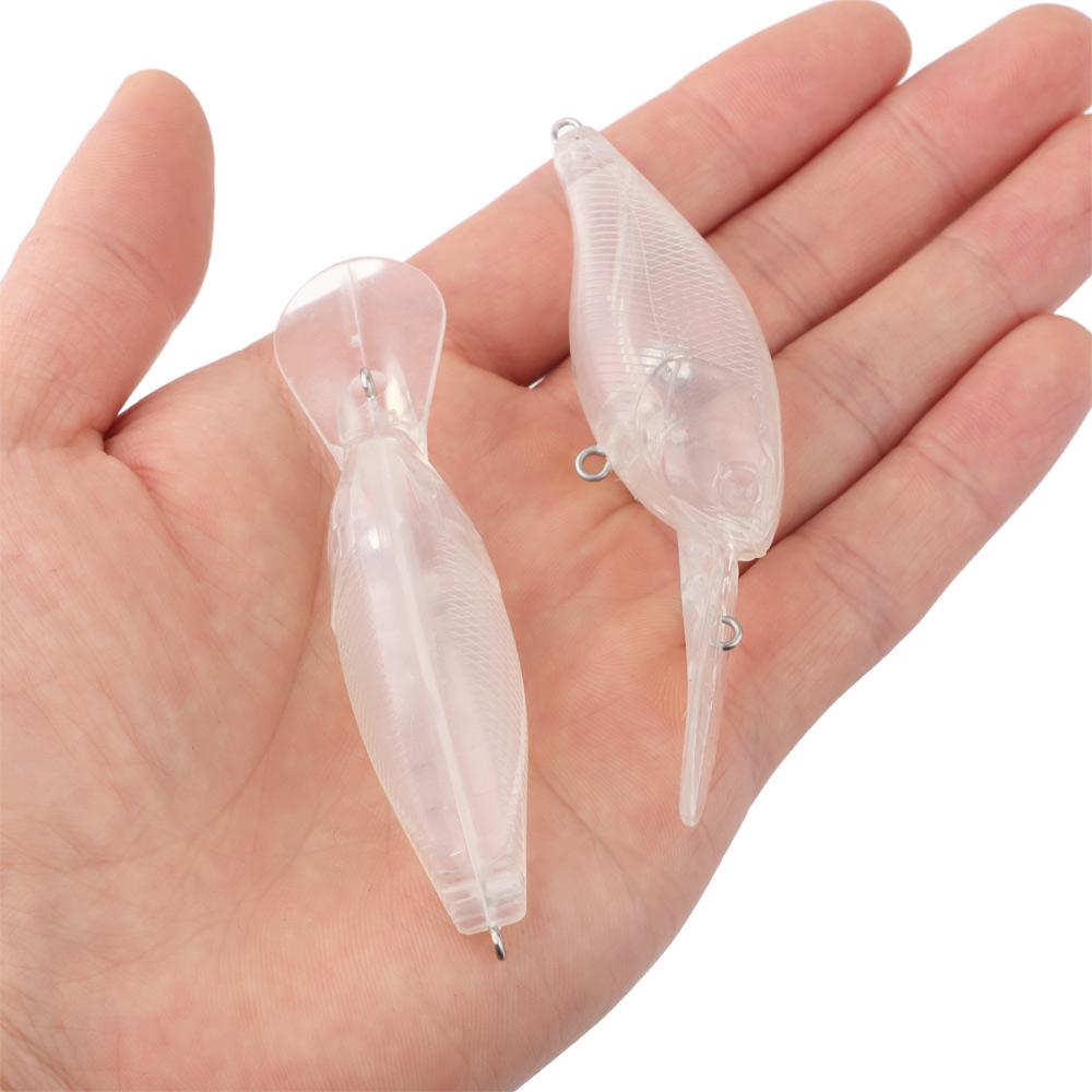 10Pcs Unpainted Blank Minnows Fishing Gear Fishing Wobbler Hard Bait Fishing Lure Fake Bait