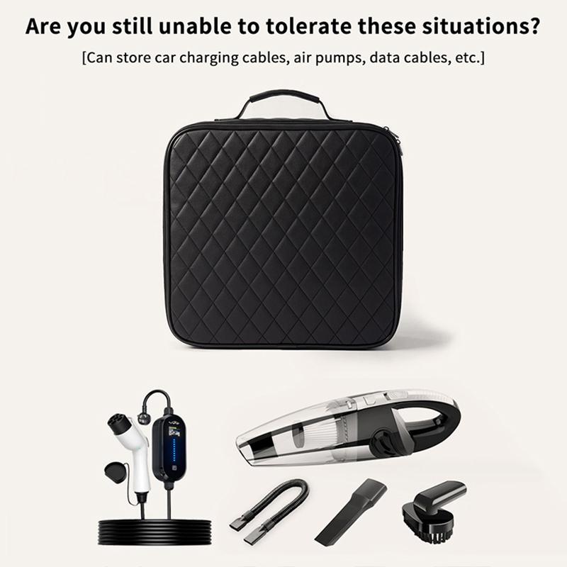 Electric Vehicle Charging Units Organizer Waterproof Storage Bag with Handle for Car Trunk Accessories