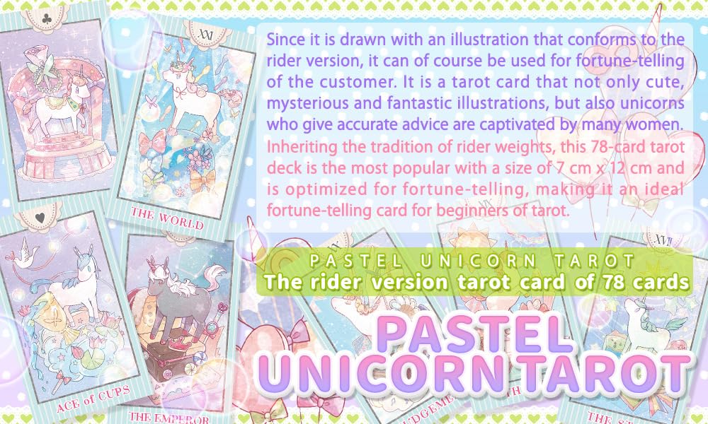 Tarot Cards Pastel Unicorn Tarot PASTEL UNICORN Rider Edition [Genuine]