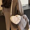 Borsa a Spalla Forma di Cuore Stile Y2K di Nicchia, Borsa a Tracolla con Zip e Decorazioni di Borchie Monocolore per Donna