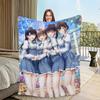 Warm Soft Plush Game Yui Seifuku Fanart KKanojo Blanket for Sofa Living Room Office Bedroom Travel Gift Konomi Flannel