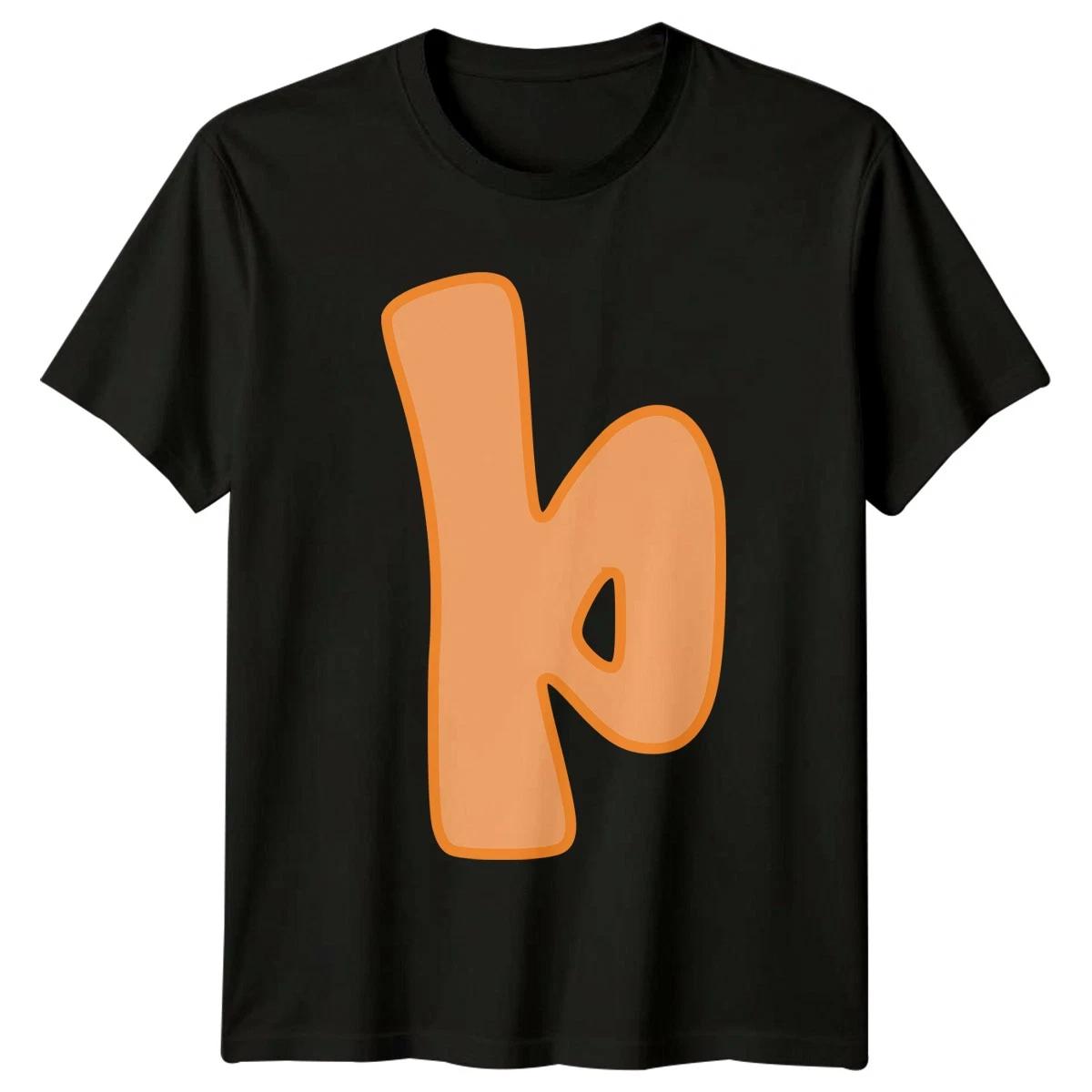 Lowercase T Alphabet Letter Mens T-Shirt Womens Tee Initial Graphic Unisex Top XXXXL