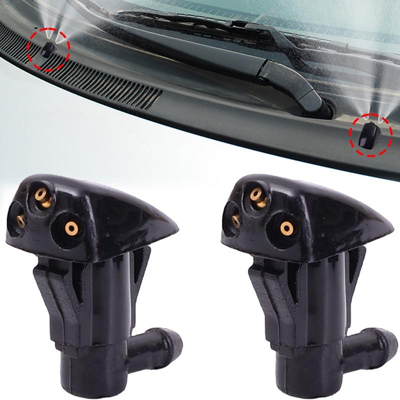 2Pcs Windshield Washer Spray Nozzle – Dual Hole Jets for Car Wiper System, Universal Fit Auto Glass Water Sprayer