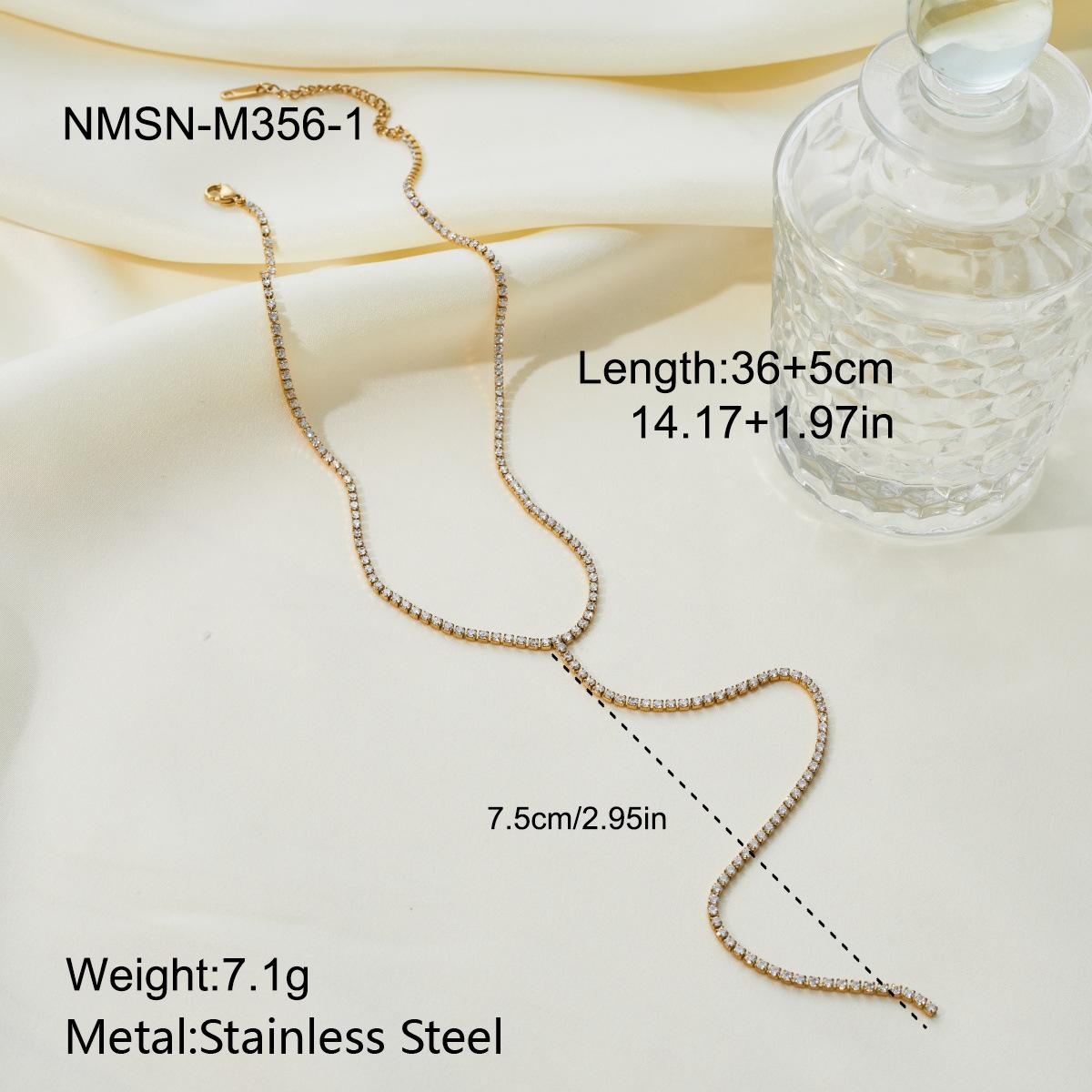 GEMCHIC Women s Stainless Steel Layered Rhinestone Full Diamond Necklace and Bracelet Set, European and American Fashion Niche Design, Wholesale