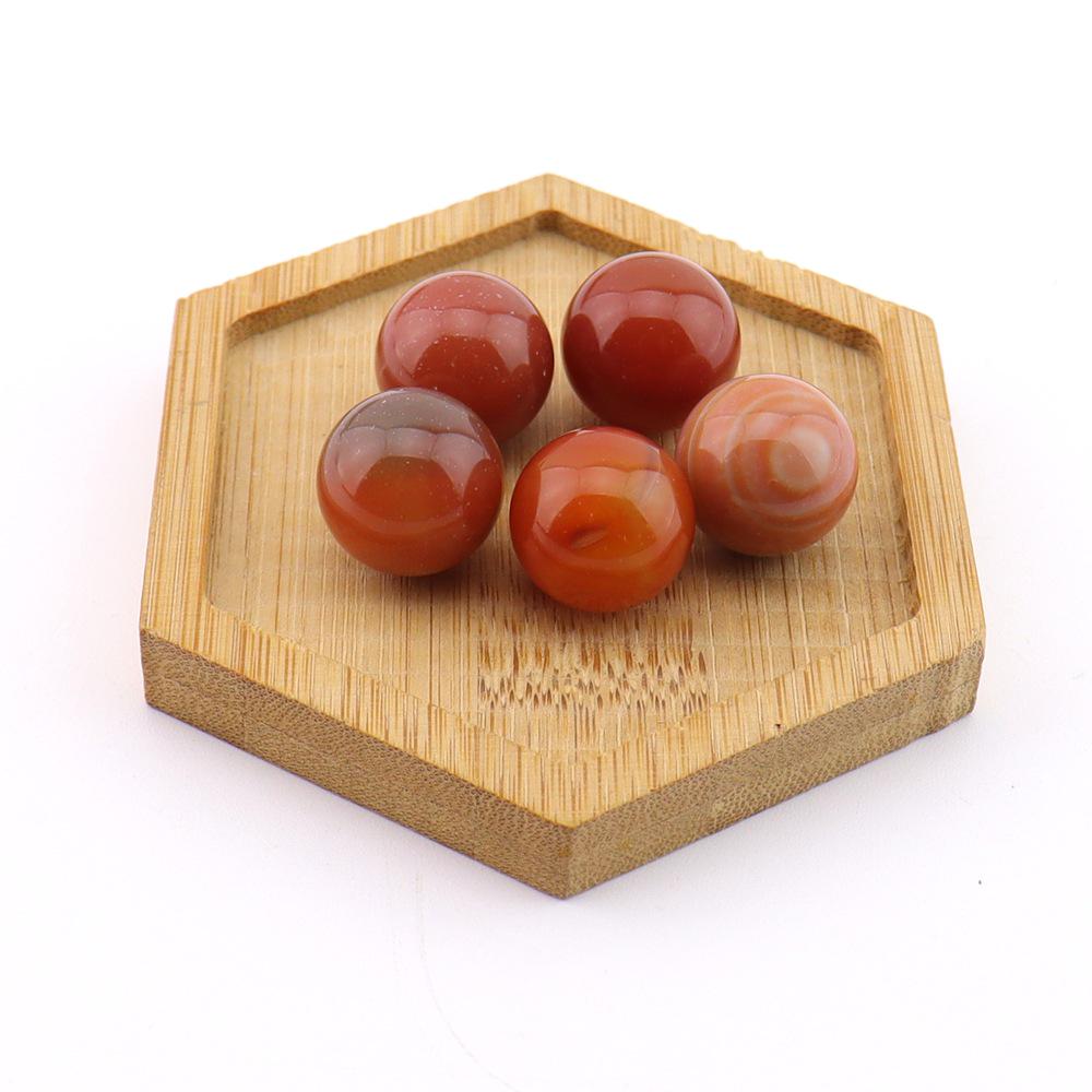 16mm Natural Agate Crystal Ball Ornament - Holeless Round Semi-Precious Stone for DIY Jewelry (BJ12)