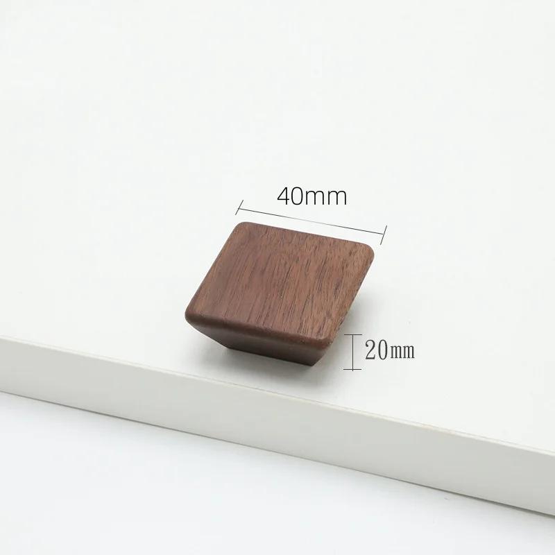 Wooden Handle Hexagon Square Round Drawer Knob Cupboard Closet Knobs Kitchen Cabinet Door Handle Furniture Decoration Wood Knobs