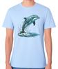 Jumping Dolphin Ocean Wildlife Illustration T-Shirt Sea Life Gift Unisex Tee