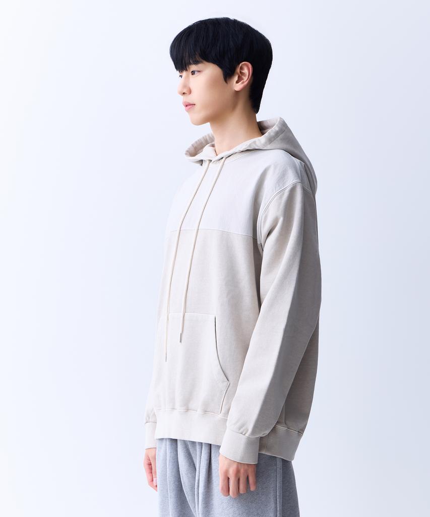 PIGMENT Two-Tone Oversized Hoodie (Beige)