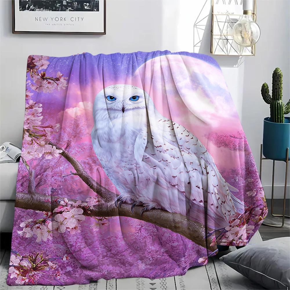 Flanelová deka s potiskem soviček, Vysoce kvalitní, Pohodlná pro všechna roční období, Domácí dekorace, Teplo a pohodlí, Perfektní jako vánoční dárky