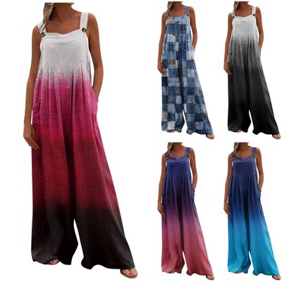 Women's Pants Trousers Jumpsuit  Fashion Casual  Side Pockets Floral Print Non-adjustable Strap Jumpsuit
