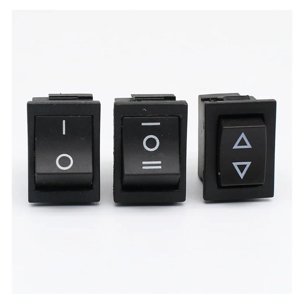 1PCS KCD1 ON-Off 15 * 21mm Black 3 Pin / 6 Pin On/Off/On Rocker Switch AC 6A/250V10A/125V(6 Pin On - Off - On)