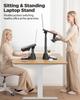 SAIJI Standing Laptop Stand for Stable Laptop Riser with Foldable Mouse 4 Height Adjustable Positions up to Improves MacBook Fits Inch Walnut Desks,
