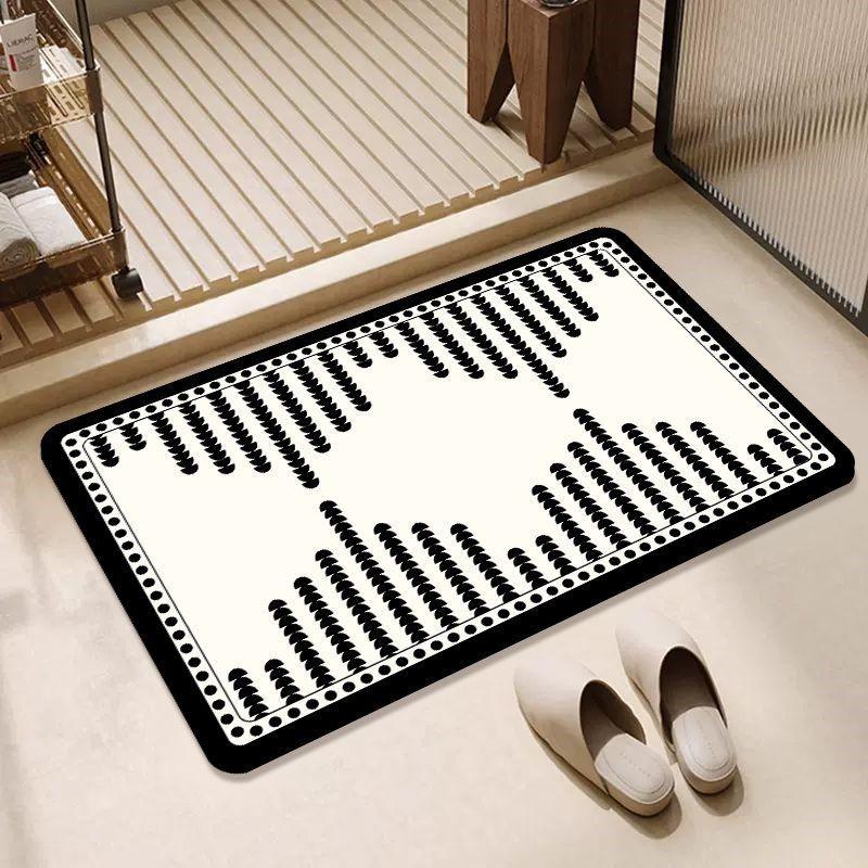 Bathroom Absorbent Mat, Diatom Mud, Non-slip and Dirt-resistant Floor Mat, Bathroom Floor Mat, Toilet Door Leave-in Carpet