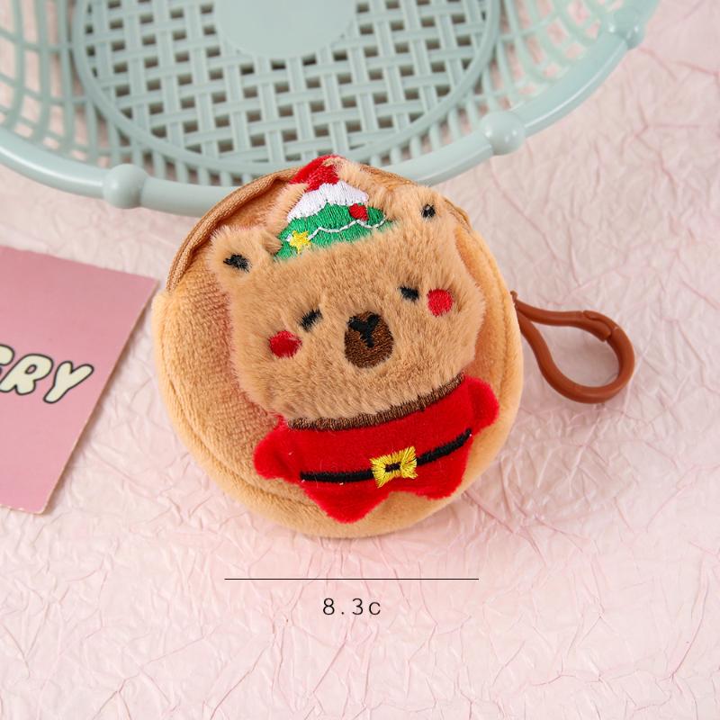 

Cute Cartoon Christmas Plush Santa Claus Snowman Wallet Kawaii Creative Plush Storage Bag Pendant Keychain Decoration Gifts
