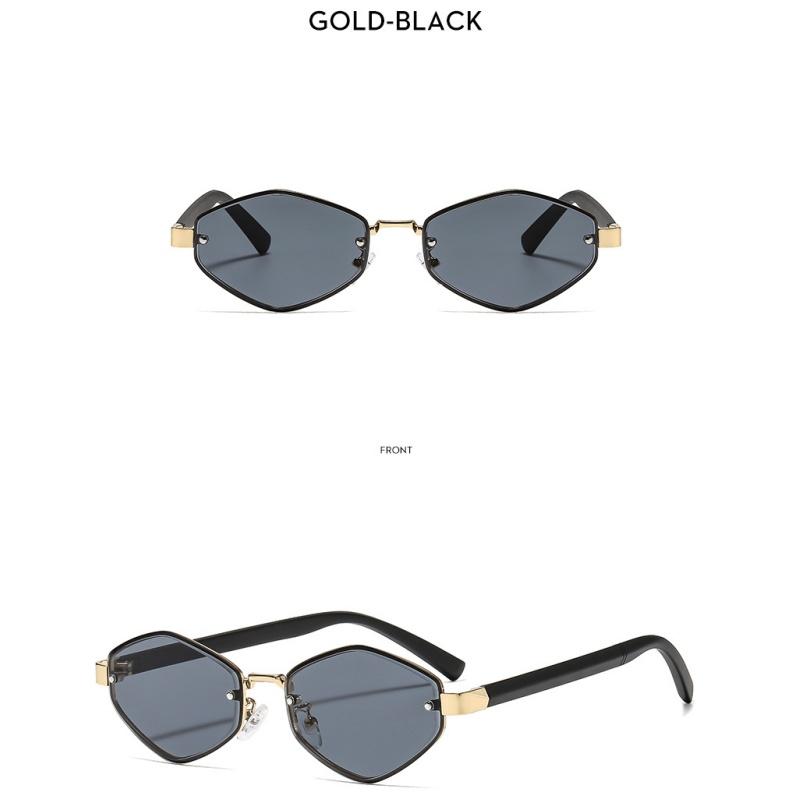 Women's sunglasses, men's and women's retro polygonal metal sunglasses