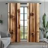 2 Pcs Rustic Wood Grain Print Curtains,suitable for Bedroom,living Room Kitchen Decoration,home Decoration,window Decoration