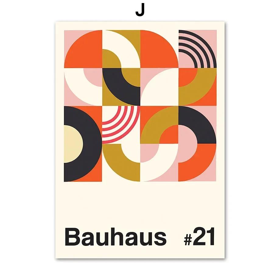 Bauhaus Abstract Geometric Line Colorful Wall Art Nordic PostersCanvas Painting  And Prints Wall Pictures For Living Room Decor