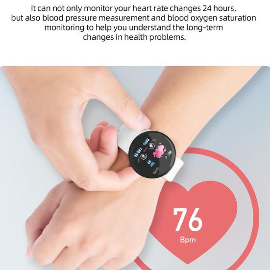 D18S 1.44 Inch Touch Control Heart Smart Watch Rate Monitoring Large Screen Men