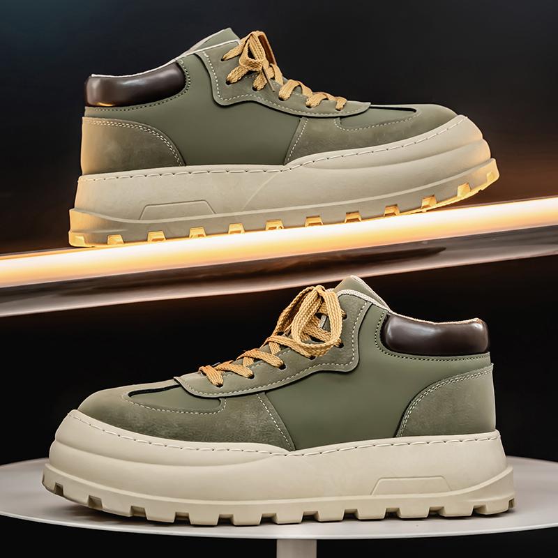 

Casual Shoes Apring and Autumn Platform Sports Shoes Sports and Leisure Soft and Comfortable Thick Bottom Wear-resistant Fashion 44 зелёный