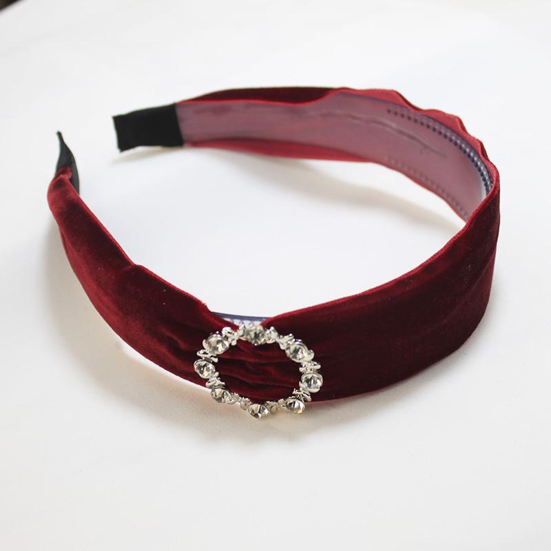 

Lystrfac Новая бархатная повязка на голову с бантом из страз Винтажный узел Женская повязка на голову Модные аксессуары для волос для девочек