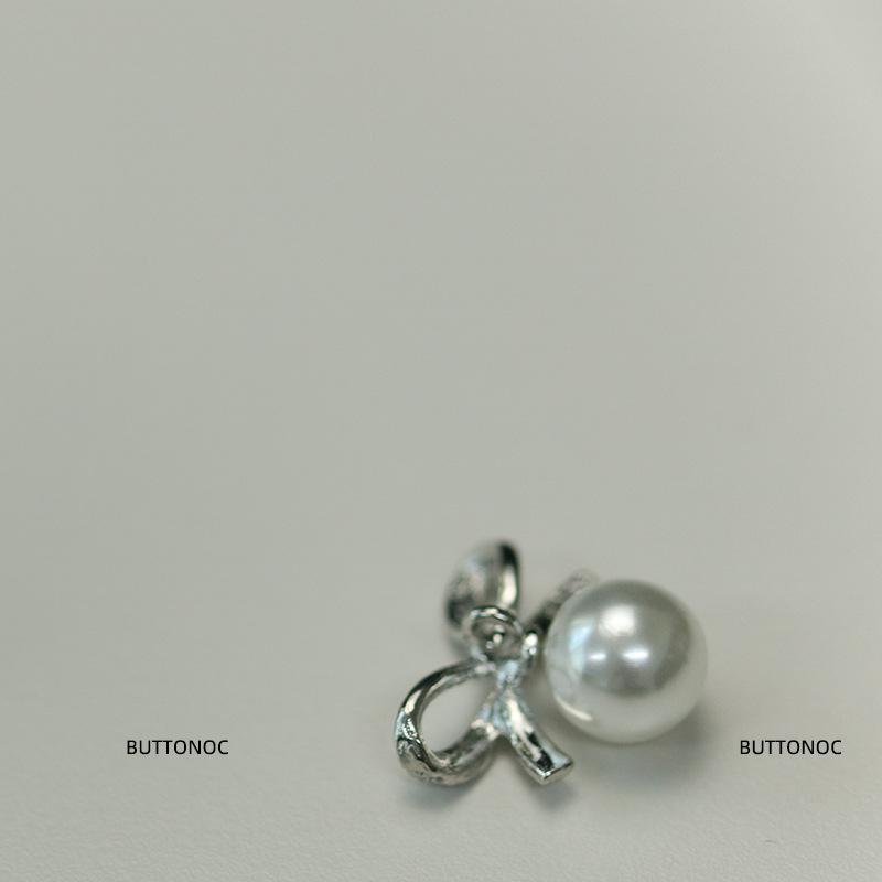 Delicate Bow Accessories Buttons Fur Mink Buttons Pearl Buttons Coat Cheongsam Wool Metal Decorative Buttons