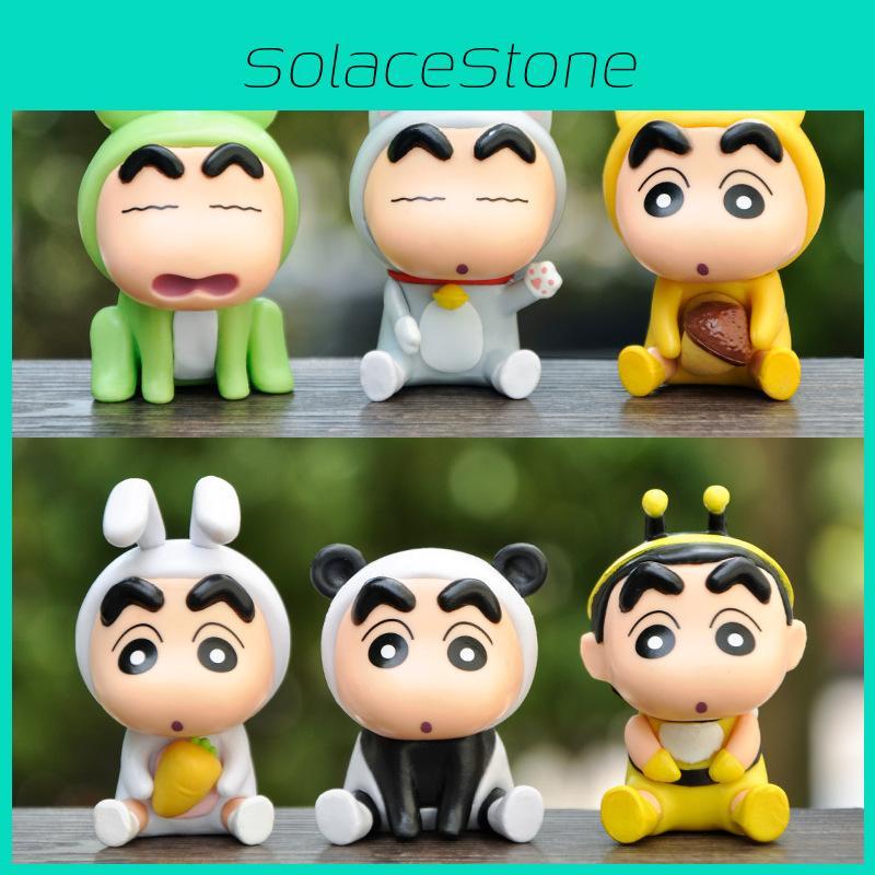 Adorable Crayon Shin-chan Pvc Figures For Desk, Car, Collection Set Of 6