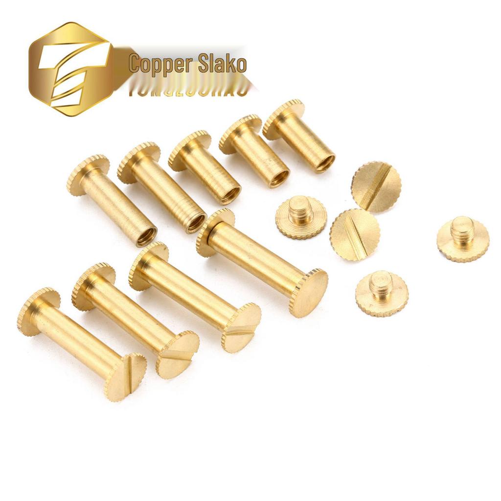 Copper Screw: Brass Male-Female Lock Rivets with Knurled Edge for Ledger Binding